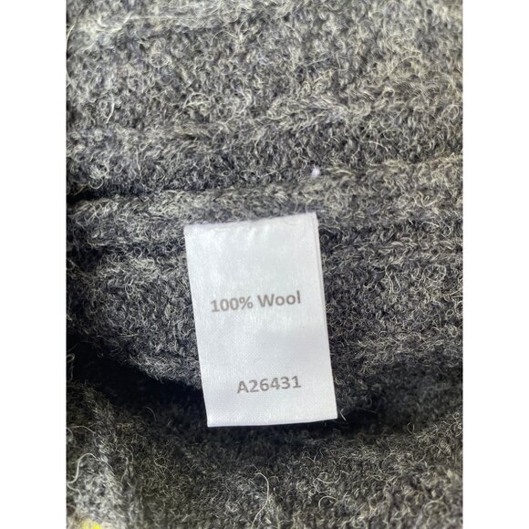 Appleseed Womens Charcoal Gray 100% Wool 2X Cable Knit Button Cardigan Sweater M - Picture 6 of 8